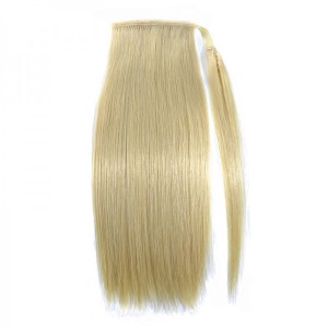 613 Clip Ponytail Hair Extensions Blonde Braid Wrap Pony Tail Straight Virgin Hair Extensions