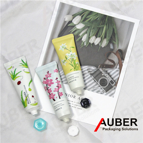 D25mm Sakura Hand Cream Aluminum Laminated Tubes Plastic Flat Oval Cosmetic Packaging Tube