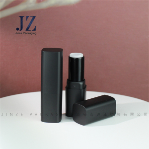 Jinze square matte black lipstick tube lip balm container for men 