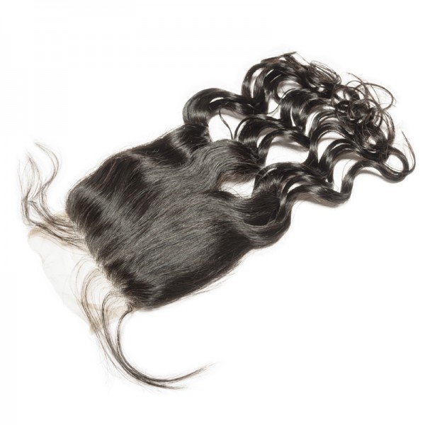 Premium Donor Virgin Hair Top Quality 4x4 Loose Body Lace Closure Free Part