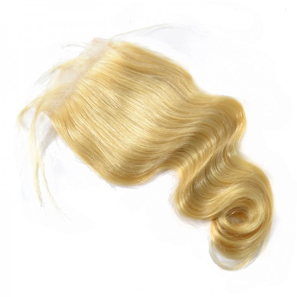 Premium Donor Virgin Hair Top Quality 4x4 Blonde 613 Body Wave Lace Closure