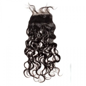 Premium Donor Virgin Hair Top Quality 4x4 Natural Wave Free Part Lace Closure