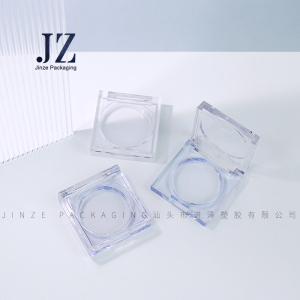 Jinze square full transparent eye shadow case blusher container compact powder packaging