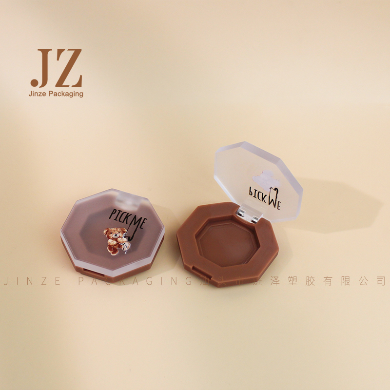 Jinze octagonal eye shadow case mini single color eyeshdow highlighter container