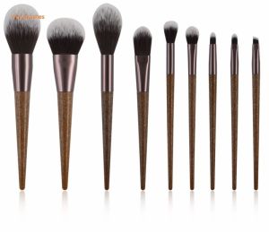 Eco-friendly cosmetic brush set with biodegradable handle