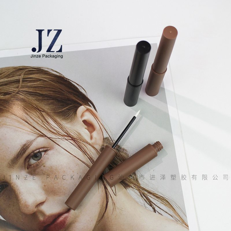 Jinze eyeliner tube round shape custom color 6ml eyelash serum container