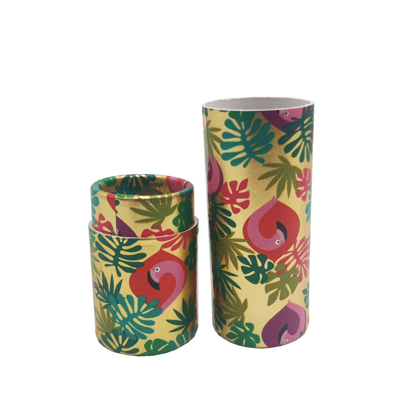 Customized Logo Luxury Flamingo Red Green Gift Paper Lipstick Tube Packaging