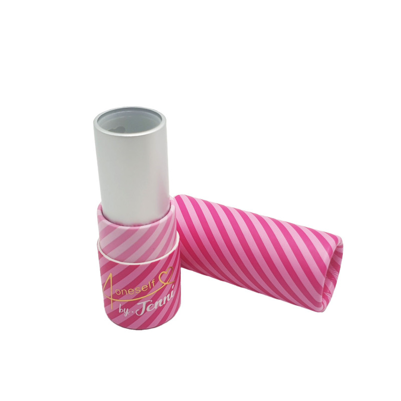 Customized High Quality Luxury Pink Gift Paper Lipstick Tube Packaging