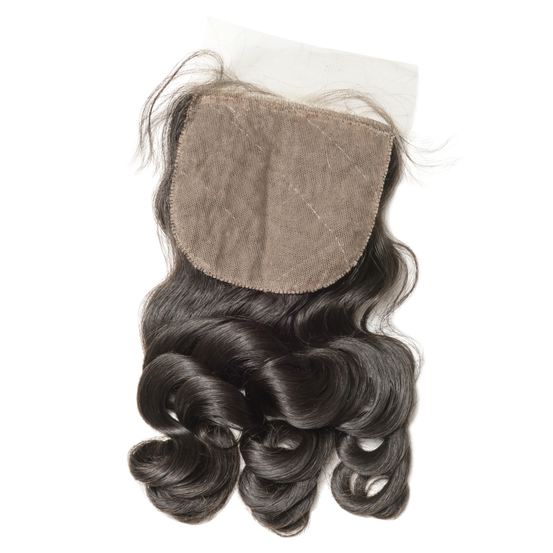 Premium Donor Virgin Hair Top Quality 4x4 Loose Wave Silk Base Closure