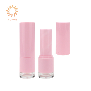 Bloom Cosmetic Packaging Custom Made Empty Transparent Bottom Round Pink Private Label Lipstick Tube