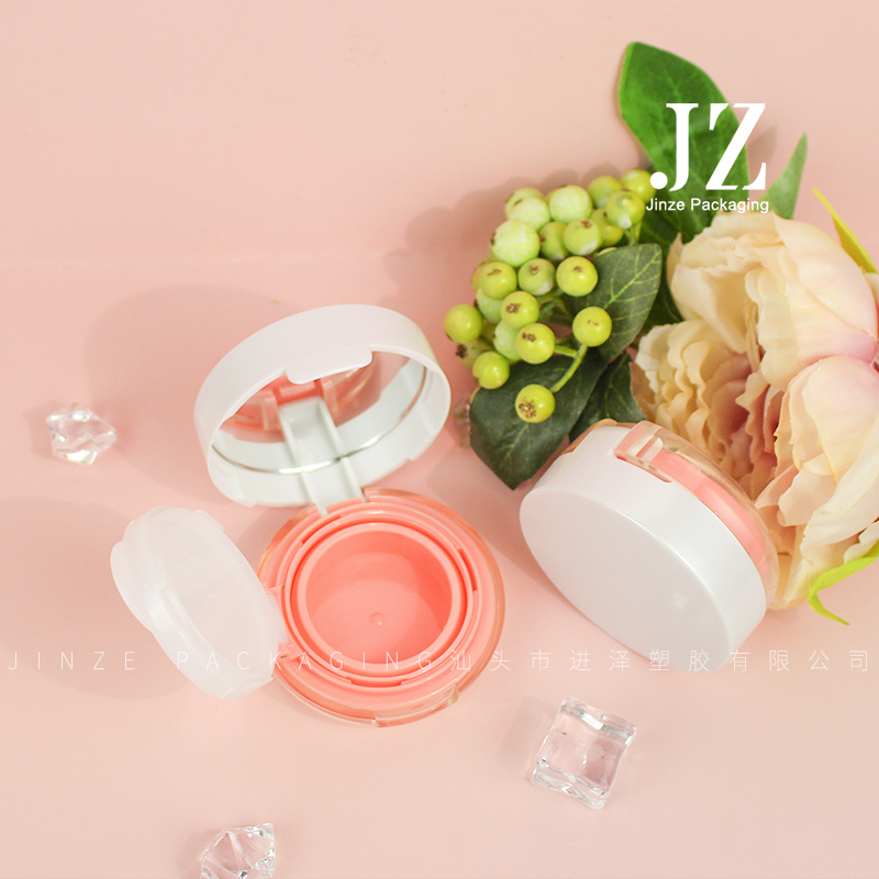 Jinze cute baby pink mini cushion case air cushion cc cream packaging small size with mirror