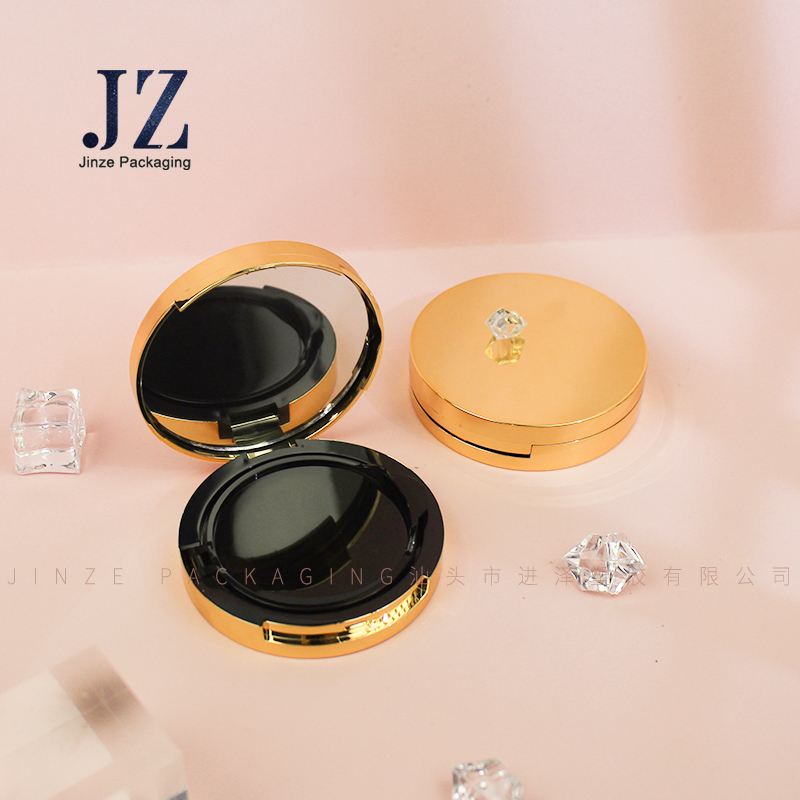 Jinze gold empty cushion compact case with mirror BB cushion foundation packaging
