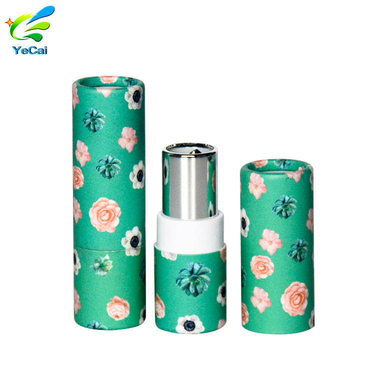 Unique design twisted up cardboard lipstick container recycled paper lip balm container tube