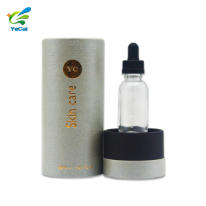Printed logo cosmetic bottle round cylinder packing box cardboard paper tube for essential oil