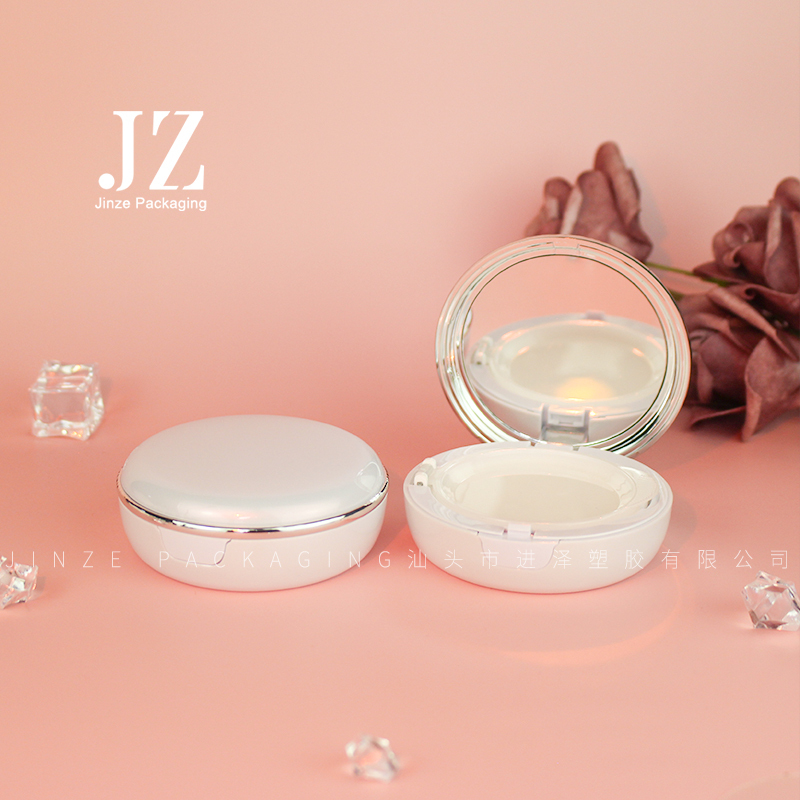 Jinze round pearl white air cushion foundation case BB cream empty packaging