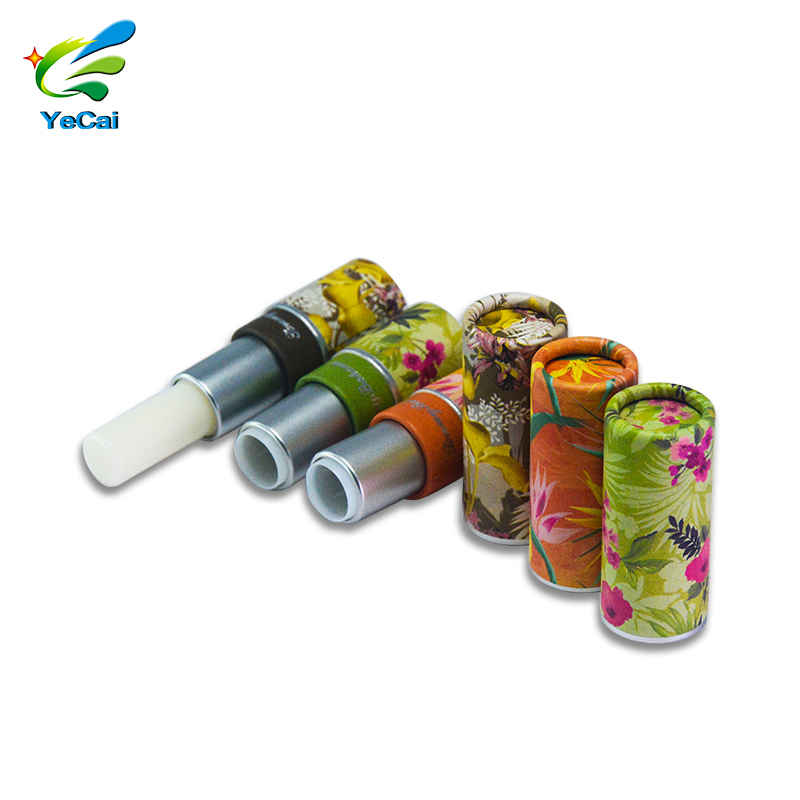 New style cosmetics cardboard twist up container recycled lip balm tube paper lipstick container