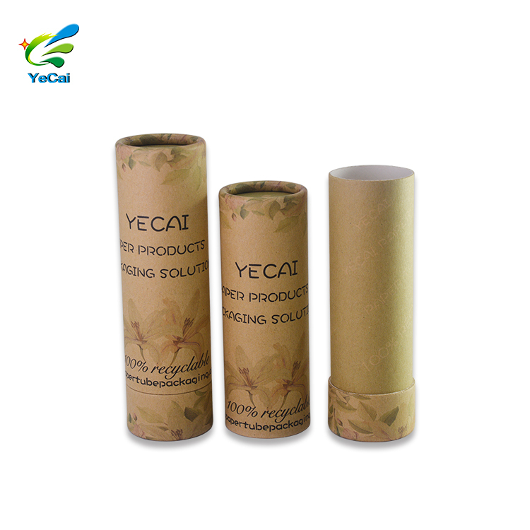 Recyclable lip balme kraft paper push up tube wax lining empty body deodorant stick container