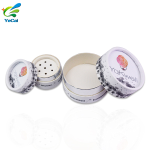 Eco friendly paper cosmetics packaging tube cylinder loose powder cardboard jar packaging with sifter