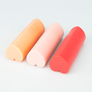 Refillable ABS Heart Shape Matte Finish Lipstick Tube Container Custom Pattern and Shape Luxury
