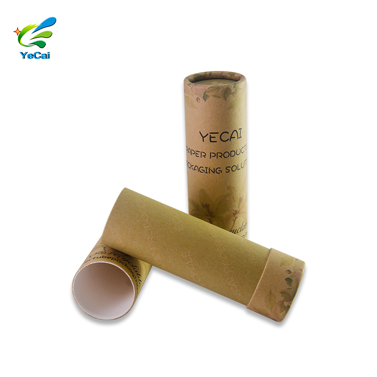 Recyclable lip balme kraft paper push up tube wax lining empty body deodorant stick container
