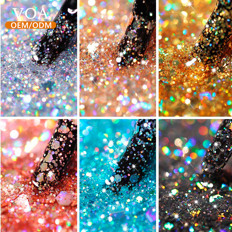 Aosmei long lasting non-toxic free sample glitter color gel polish supplier