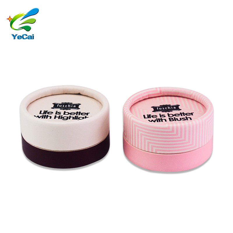 Low MOQ small cylinder paper tube box wax lined paper cosmetic container for highligh