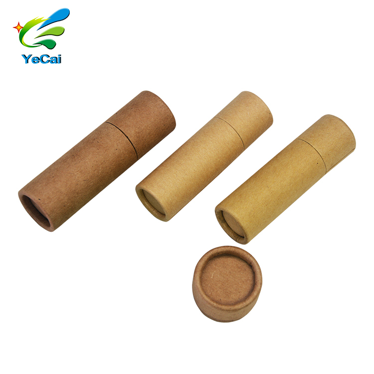 Eco friendly biodegradable 0.5 oz push up paper tube kraft deodorant paper tube packaging
