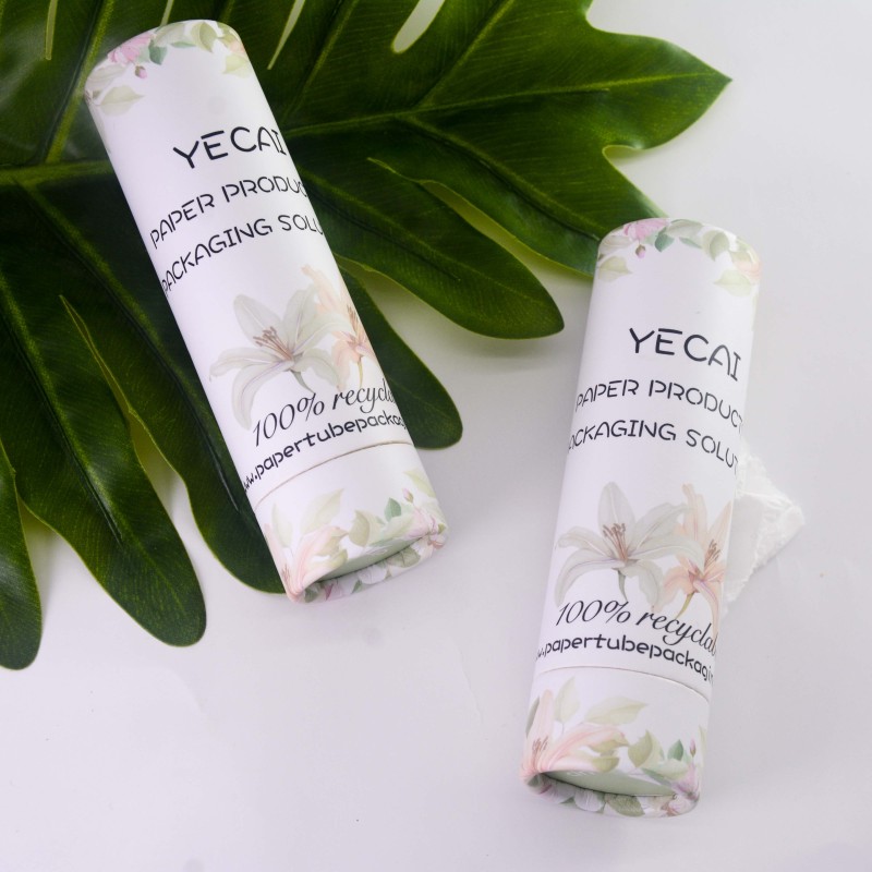 Factory supply biodegradable lip balm container eco friendly paperboard deodorant push up tube