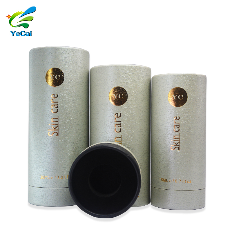 Premium quality custom cosmetics skincare cardboard cylinder box luxury essential oil paper tube packaging