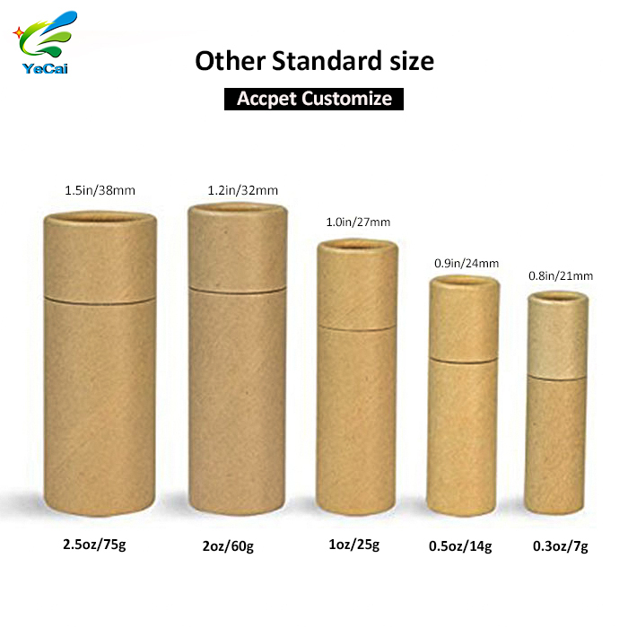 Eco friendly biodegradable 0.5 oz push up paper tube kraft deodorant paper tube packaging