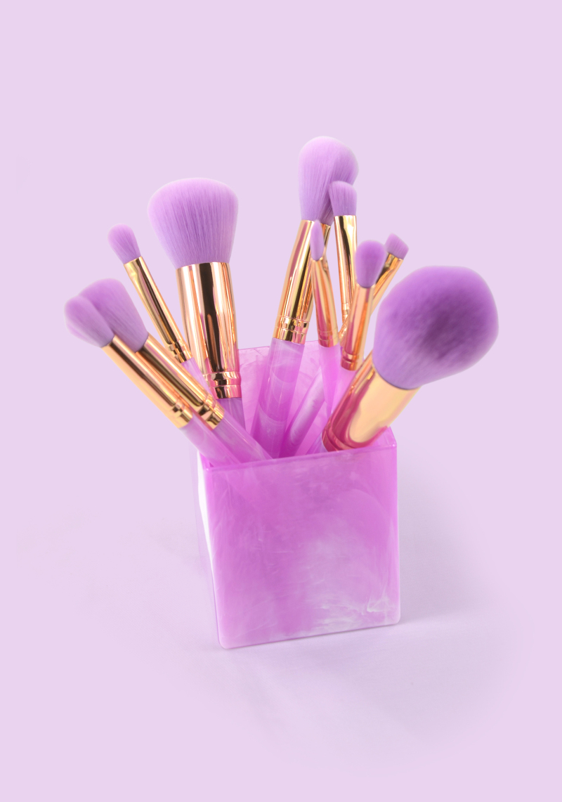 10pcs violet marble brush set 