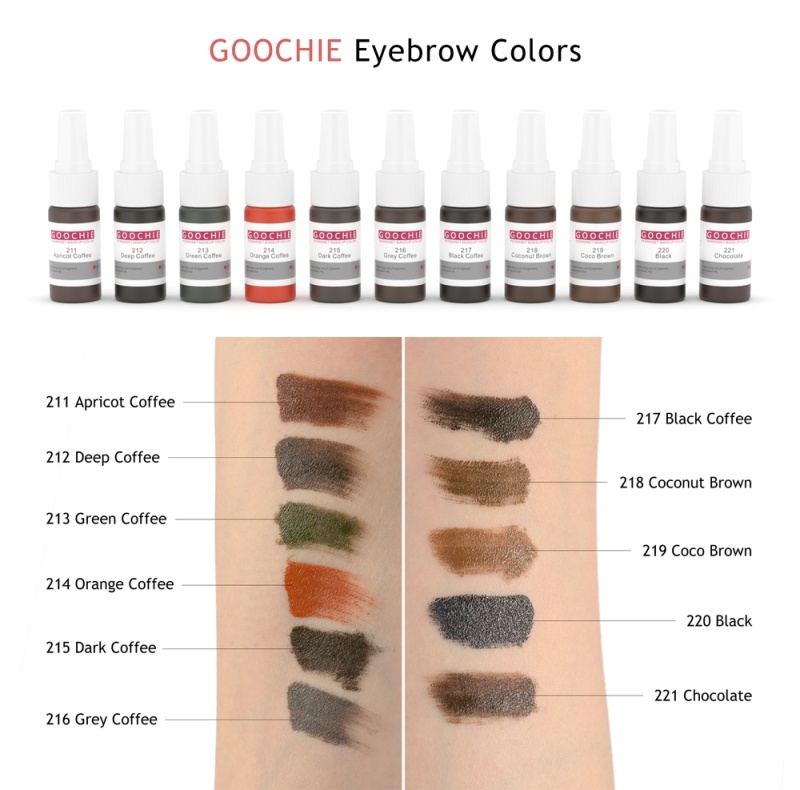 Goochie 15ml Eyebrow lips liners Permanent Makeup ink