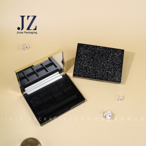 Jinze empty square eye shadow box with brush lattice 8 colors eye shadow pallet customize