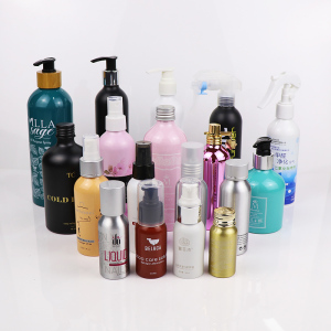 Refillable Epoxy Coating Cosmetic Aluminum Liquid Bottle for Cosmetic Screw Neck Lotion Haircare 