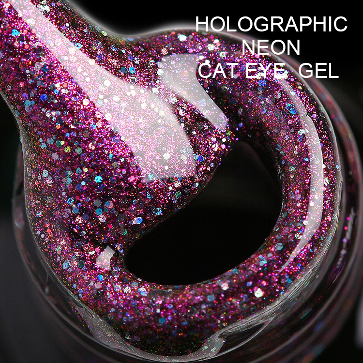 Holographic Neon Cat Eye Gel