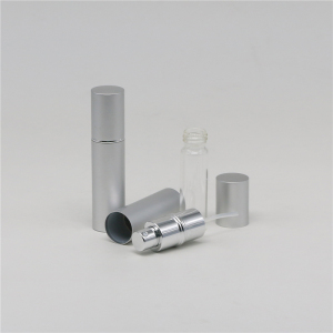 wholesale aluminum small empty silver round perfume glass spray bottle 20ml