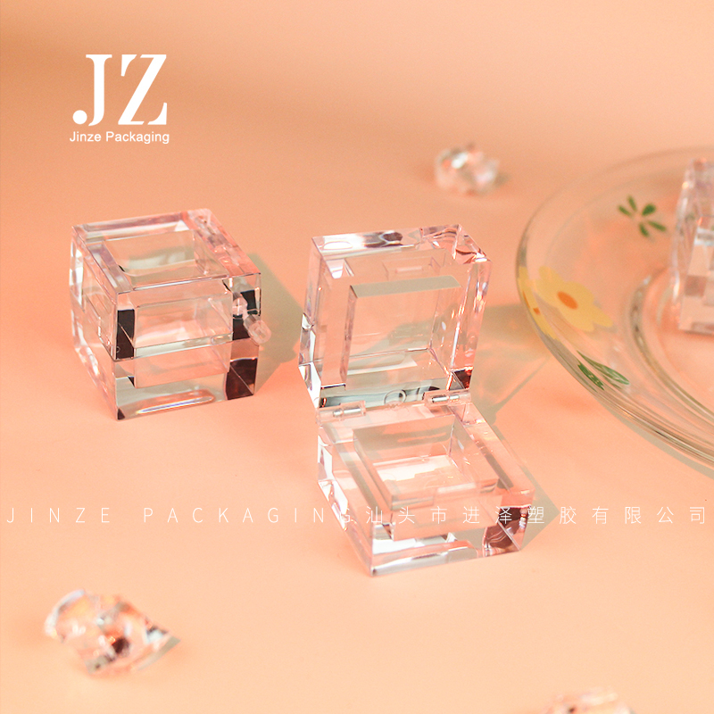 Jinze ice shape full transparent eye shadow box lip mask jar 