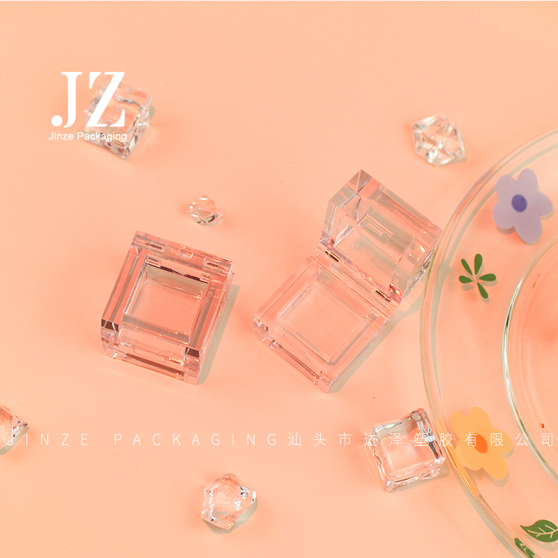 Jinze ice shape full transparent eye shadow box lip mask jar 