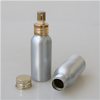 100ml aluminum bottle matte blacke with gold aluminum lids