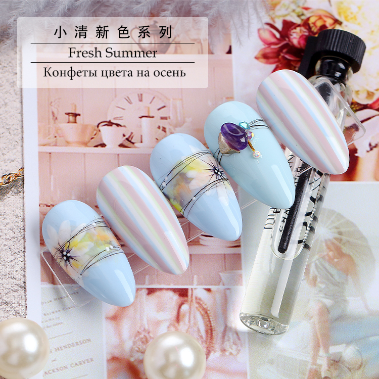 Yidingcheng New Arrival Hot UV LED Nail Gel fresh summer series pure colors gel polish for summer