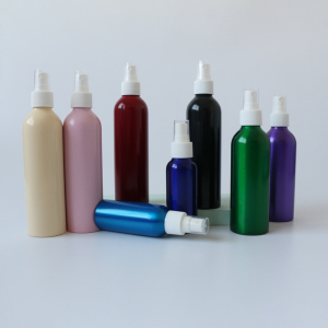 empty 100ml 250ml 300ml 500ml black aluminum spray lotion pump bottle for packing cosmetic skin water hand sanitizer