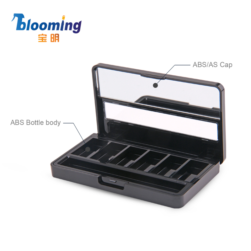 Recycle ABS AS Plastic Case Stash Eye Shadow Compact Pallet Container Powder Color Cosmetic