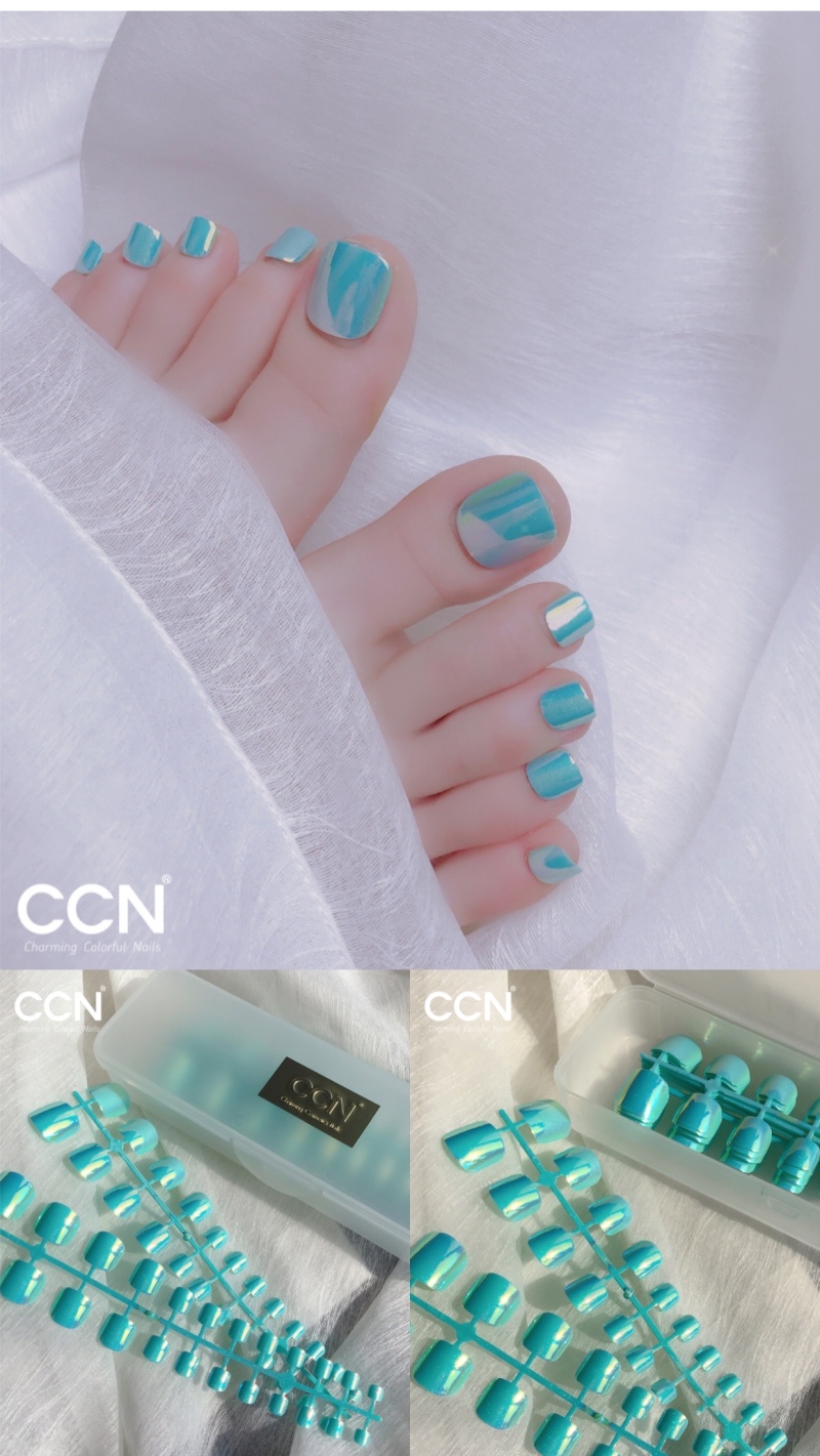 Mermaid Colorful Nail Material For Women Factory Salon Designer Nails 240pcs Fake Toenail Tips