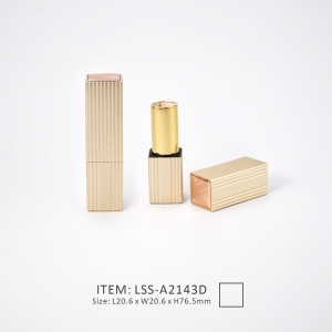 Square Aluminum Magnetic Lipstick Tube with Vertical Stripes
