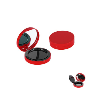 Circular Magnetic Cosmetic Compact Case Red