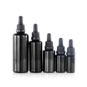 Black glass bottle for CBD oil