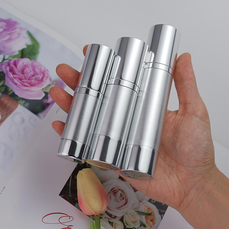 Luxury empty 10ml 15ml 20ml 30ml 50ml 80ml 100ml 120ml silver aluminum cosmetic skincare lotion airless pump bottle