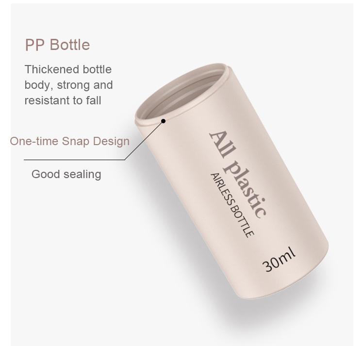 15ml 30ml 50ml Full Plastic Pump Baby Lotion Bottle Sustainable Airless Bottle For Skin Care