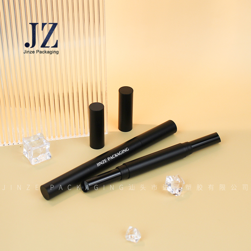 Jinze double-end lipstick tube round shape 2 in 1 highlight contour pencil packaging