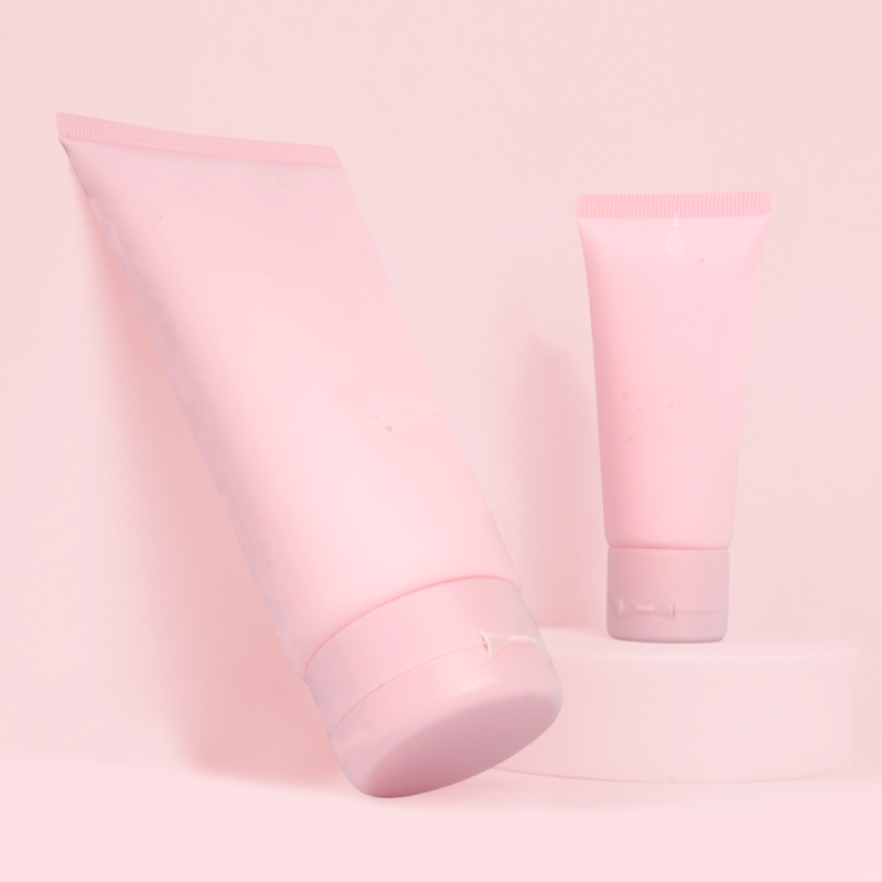 Cosmetics containers and packaging set customized pink skin care cream tube jar foam pump bottle